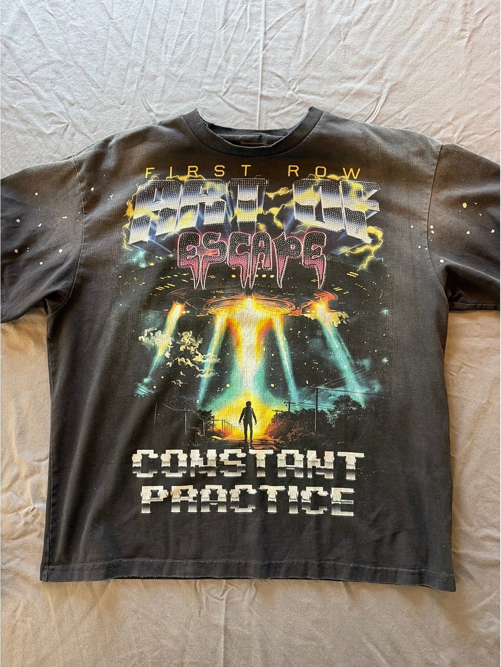 First Row Art Of Escape Tour Tee | Black Vintage-Washed Graphic T-Shirt
